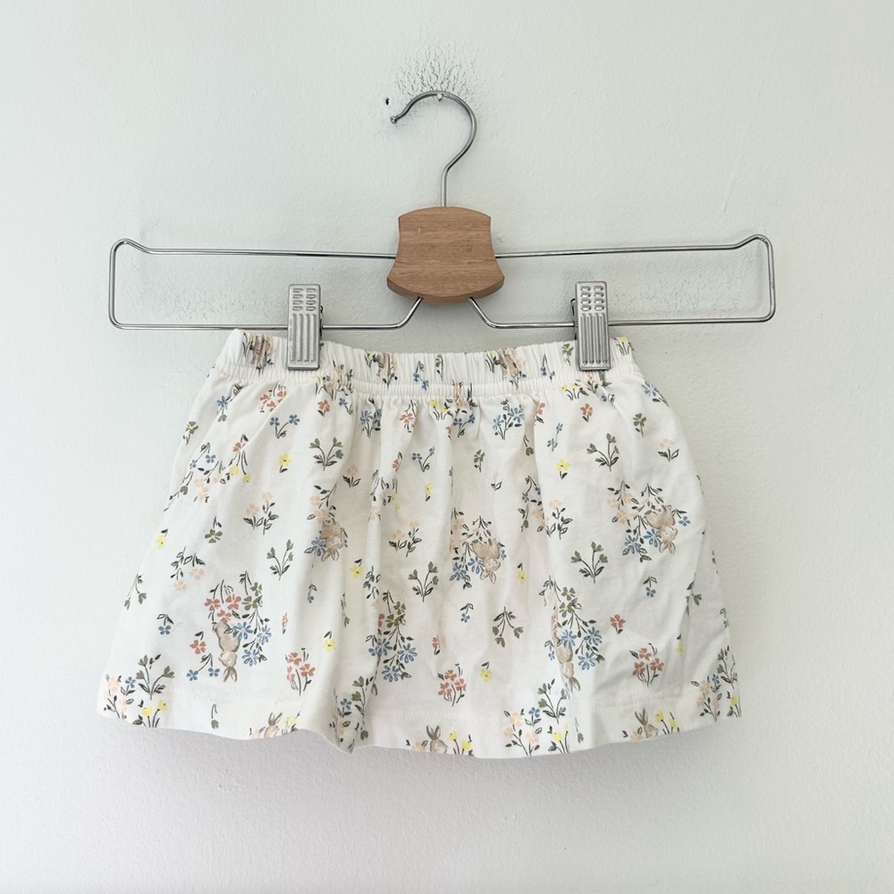 Carter's 24 Months Cotton White Floral Bunny Easter Elastic-Waist Skort